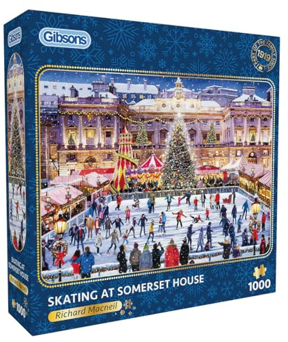 Gibsons Skating at Somerset House | 1000 Piece Jigsaw Puzzle | Christmas, Winter Ice Skating | Sustainable Jigsaw Puzzle for Adults | Premium 100% Recycled Board | Great Gift for Adults