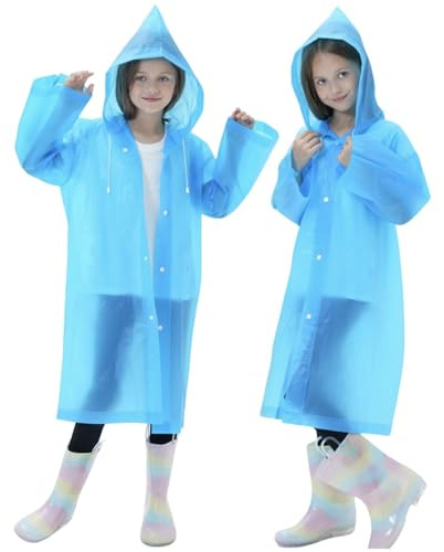 Chubasquero Niño. Chubasquero Niña Impermeable. Altura niño o niña entre 120-150 cm. (FR/ES, Edad, 5 años, 10 años, Regular, Azul)