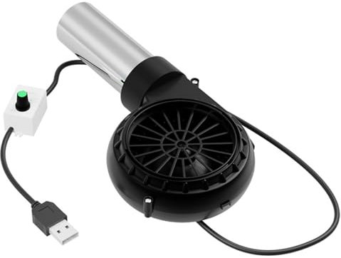 Souffleur d'air électrique avec connexion USB 5 V 2 A 2650 tr/min réglable pour pique-nique et barbecue en plein air