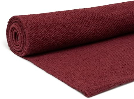 Live Well 360 Handgefertigte Yogamatte aus Bio-Baumwolle, natürliche Yogamatte, Yogamatte, Übungs-, Workout- und Fitness-Teppich aus 100 % Baumwolle, gewebtes Material, saugfähig und waschbar, 198,1 x