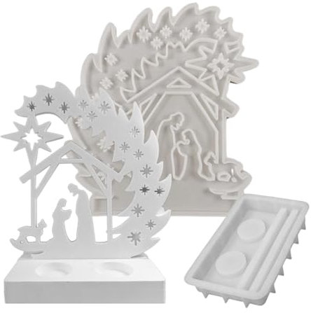 Krippen Form, Krippe Silikon Gießform, Krippe Set Giessformen Zum Gießen, Krippen Dekorations Formen, Krippenszene Unter Einem Baum, Form Für He-im Dekoration Aus Kunstharz
