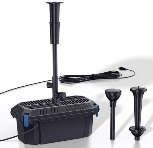 Biling Pompa Filtro per Laghetto 40W - All-in-One 660 GPH con Valvola dell'Acqua Regolabile e Ugelli, Subacqueo per Pulizia fino a 4000L