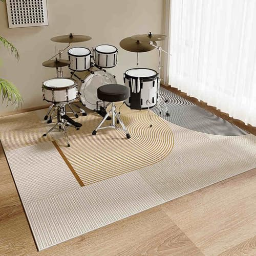 Schlagzeugteppich 140 x 120 cm Schalldicht Drum Teppich rutschfest Trommelteppich Musikinstrumente Bodenmatte Professionelle Schlagzeug Teppich Elektronisches Jazz Schlagzeug Kit für Bass Snare Drum