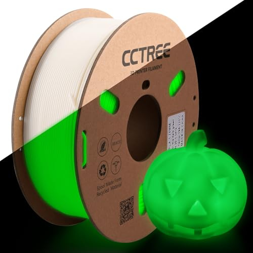 CCTREE 3D Druck Glow in the Dark PLA+ Filament 1,75 mm 1KG,Leuchtend Grün | Accuracy +/- 0.03 mm, stärker und robuster, Easy print 3D Druckfilament PLA Plus, geeignet für die meisten FDM 3D Drucker