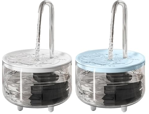 Fontana Per Animali Domestici, Fontana Per Gatti - Per Gatti Alimentata A Batteria USB 1L,Distributore Di Acqua Per Con Spegnimento Automatico, Forniture Di Mangiatoia Per Acqua Visib
