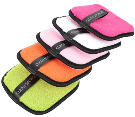 Veemoon 5piezas De Algodón Desmaquillante Esponja Desmaquillante Reutilizable Esponja Facial Limpiadora Paquete De Discos Adecuado Para Maquillaje Diario