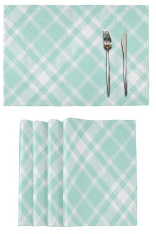 Tovagliette decorative oversize a scacchiera verde per tavolo da pranzo sottopiatto tappetino adornos para mesa de comedor set di 6 12x18