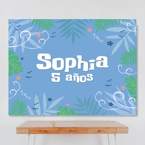 Genérico Cartel Personalizado Stitch, 100x80 cm, Pancarta Cumpleaños, Decoracion de Fiesta Stitch