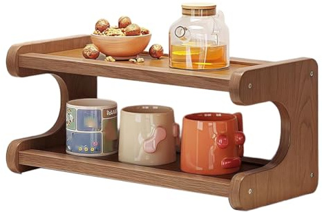 Asyduey Organizador de Estación de Café, Soporte para Matcha, Estante para Accesorios de Té, Organizador de Jarabe de Café, Expositor de Tazas.