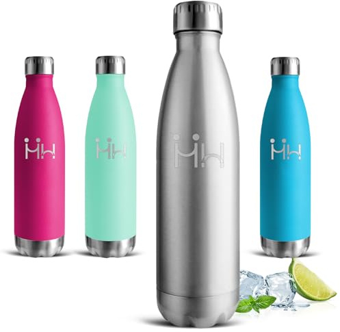Gourde Isotherme, Gourde 750ml, Gourdes Inox anti Fuite, 24h Froid & 12h Chaud, Gourdes sans Bpa, Facile à Transporter, Bouteille d'eau pour Bureau, Camping, Voyage, Sport