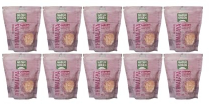 NaturGreen - Sal del Himalaya Gruesa, Pack 10 x 500 g, Sal Rosa Natural Sin Aditivos ni Refinar, Ideal para Molinillo, Cocina Profesional o Restauración, Vegana y Ecológica