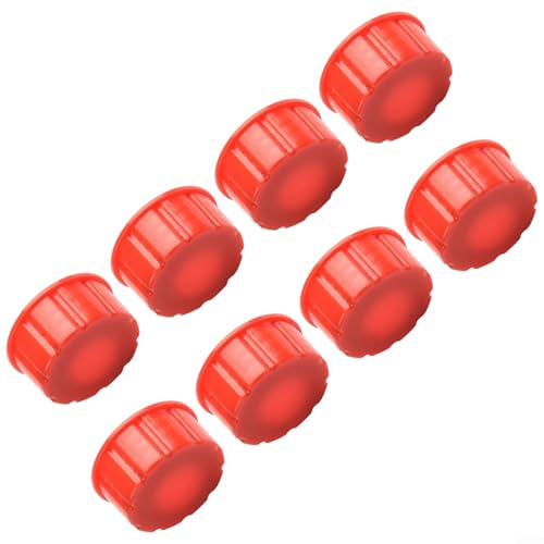 8PCS Red 1.75 Coarse Thread Gas Can Replacement with Gaskets for Standard Gas Tanks, Compatible with 4.4cm Opening, Solid Base Utility Cap Set