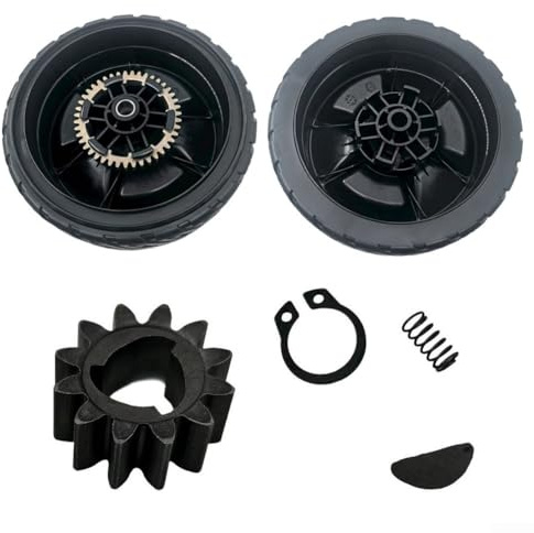 Set di ruote per tosaerba con diametro di 20,3 cm, con ingranaggio di trasmissione, per modelli Honda HRN216, VKA VKAA A VYA VYAA con componenti di trasmissione (2 pezzi anteriore e posteriore+1