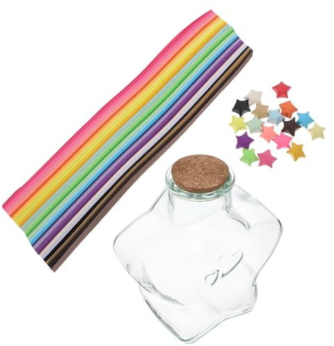 LIFKOME Tiras de Papel de Origami con Estrellas de Colores, 540 Unidades para Manualidades y Decoración de Habitación, Kit de Bricolaje Ligero para Fiestas y Regalos Creativos