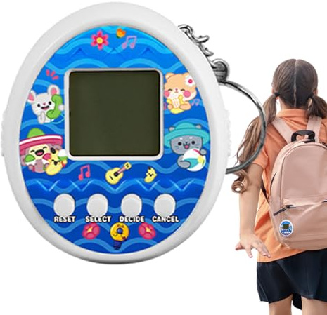 Porte-clés électronique, Porte-clés de Machine de Jeu,Petite Machine de Jeu numérique pour Animaux de Compagnie, Jouet virtuel pour Animaux de Compagnie - Porte-clés Compact d'jeu numérique Porte