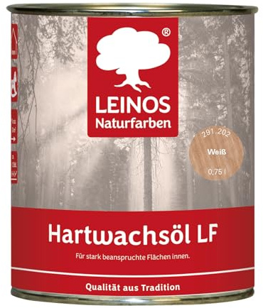 LEINOS Hartwachsöl LF 291 weiss – lösemittelfrei für Holz- & Korkböden, Möbel & Innenflächen – seidenmatt, offenporig, wasserabweisend & strapazierfähig – 0,75 L für den Innenbereich