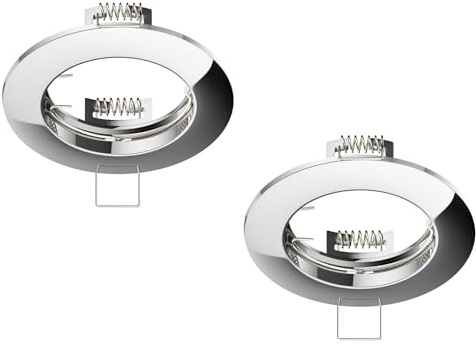 ledscom.de 2x Deckeneinbaurahmen CIRC, rund, chrom glänzend