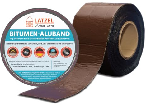 Bitumen Aluband 300 mm x 10 m Farbe Braun – selbstklebendes Dichtband für Dach, Regenrinne & Anschlüsse – UV-beständig wasserdicht Reparaturband – Bitumen Aluminium Abdichtband