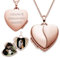 Herz Medaillon zum Öffnen für Bilder Rosegold | Kette Damen Medallion mit Bild | Foto Amulett Anhänger Herzmedallion| Halskette Herzkette mit Gravur
