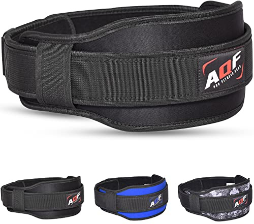 AQF Gewichthebergürtel 14 cm Breit Neopren Rückenstütze Konturiert Gürtel, Rücken & Core Lendenwirbelstütze Gürtel, Trainingsgürtel, Bodybuilding Gürtel Herren Damen (M, Schwarz)