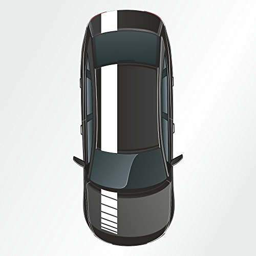 Kiwistar Viperstreifen glänzend - 30 x 400 cm - weiß Rennstreifen, Aufkleber, Rallystreifen - ohne Übertragungsfolie - Tuning - Viper - Racing - Zierstreifen