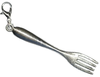 Miniblings Fork Cutlery Charm Pendant Zipper Pull Bracelet Wristlet Forks Silver