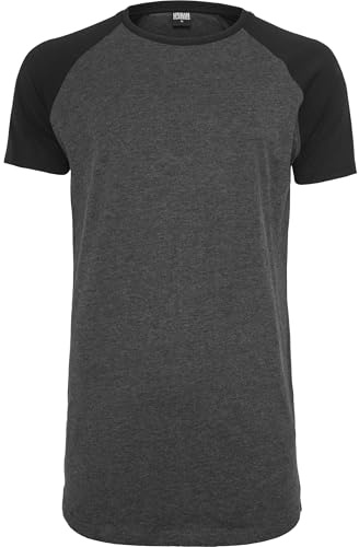 Urban Classics Herren Regular Fit T-Shirt Shaped Raglan Long Tee TB966, Gr. X-Large, Mehrfarbig (cha/blk 314)