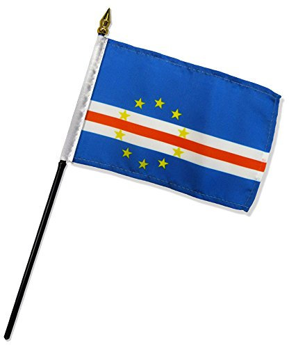 Quality Standard Flags One Dozen Cape Verde Stick Flag, 4 by 6