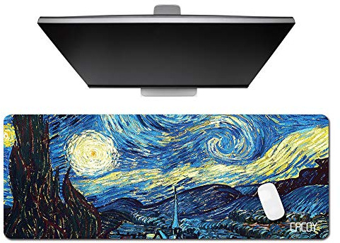 Cacoy 1000x400 mm Tappetino per mouse da Gioco Grande Esteso, Tappetino per mouse da Scrivania XXL Tappetino Scrivania Antiscivolo per Decorazione Scrivania Bordi Cuciti Tappetino Scrivania da Ufficio