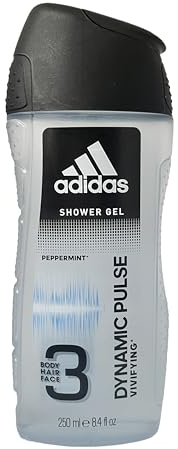 adidas Dynamic Pulse 3in1 Duschgel für Herren mit revitalisierender Wirkung für Körper, Gesicht und Haare, 6er Pack (6 x 250 ml)