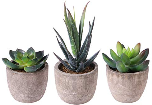 BESTOMZ 3pcs Decorative Faux Succulent Artificial Succulent Fake Simulation Plants with Pots