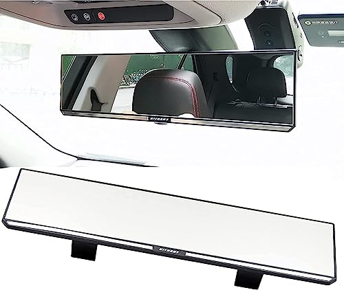 Kitbest Rückspiegel, 30 cm Weitwinkel Rückspiegel Clip auf Auto Spiegel, flacher Panorama Spiegel zur Beseitigung des toten Winkels effektiv für Autos, SUVs, LKWs (30 cm L x 7,9 cm H)