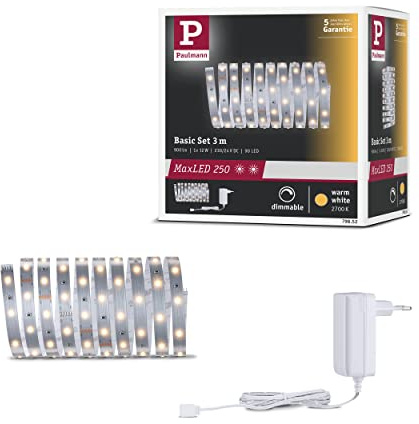 Paulmann MaxLED 250 Basisset, unbeschichtet, 3m, IP20, 12W, Warmweiß
