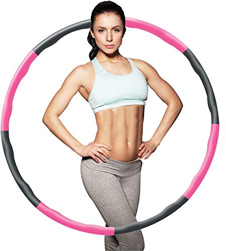 Fitness Hula Reifen Zum Abnehmen für Erwachsene Kindern 90cm 8 Teile Slim Hula Fitness Sport Reifen zur Gewichtsverlust und Massage Gymnastik Hoola Reifen Hoop für Erwachsene Fitnessübungen