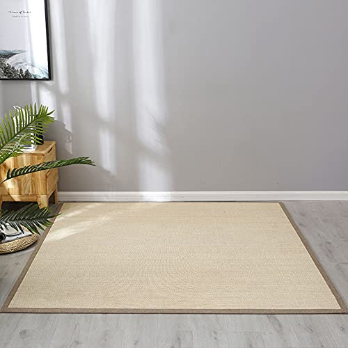 Sh000ad Natur Bambusteppich,rutschfeste Bambusmatte für den Innenbereich mit Bordüre,Heimsommer-Bodenmatte für Büro Teehaus Yoga-Raum Wohnzimmer Schlafzimmer,Anpassbar (80x150cm)