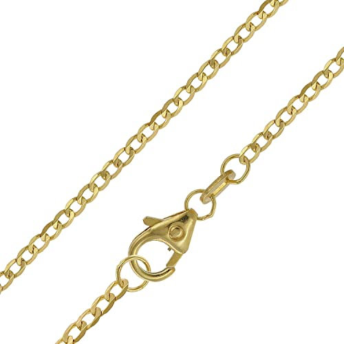 trendor Panzerkette 585 Gold / 14 Karat Weitpanzer-Collier 1,6 mm wunderschöne Geschenkidee, Halsschmuck für Damen und Herren, 51885-38 38 cm