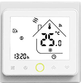 MincoHome WiFi Thermostat for Gas Boiler Floor Heating LCD Touch Screen Temperature Controller with Alexa(For Gas Boiler, White)