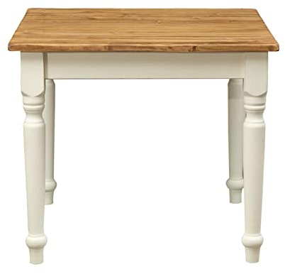 Biscottini Tavolo quadrato 92x92x78 cm di tiglio, base in faggio | Tavolo da cucina in stile Shabby | Tavolo da pranzo in legno Made in Italy