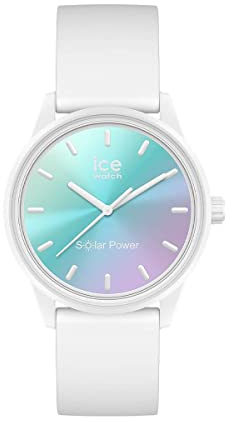 Ice-Watch - ICE solar power Lilac turquoise sunset - Weiße Damenuhr mit Silikonarmband - 020649 (Small)