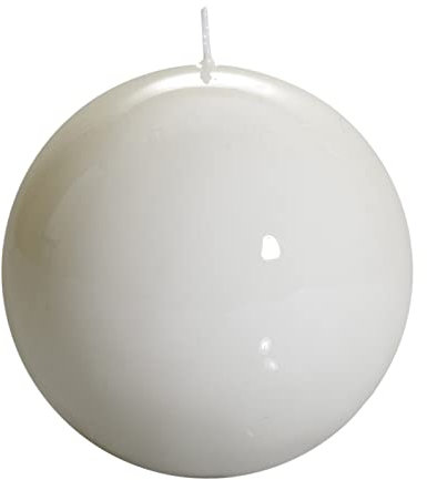 Magie di Natale Candela sferica laccata colore bianco decorazione per interno da Ø 8 cm