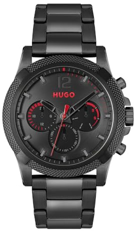 HUGO Multi Zifferblatt Quarz Uhr für Herren #IMPRESS mit Edelstahlarmband
