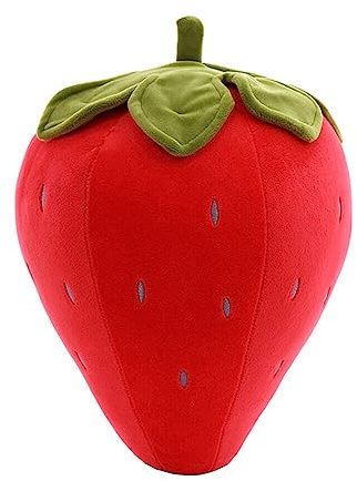 Uposao Almohada de felpa de fresa para abrazar, linda, cómoda y suave en forma de fruta, juguetes de peluche para decoración de fresa para el hogar, regalos de niños, juguetes, 40 cm