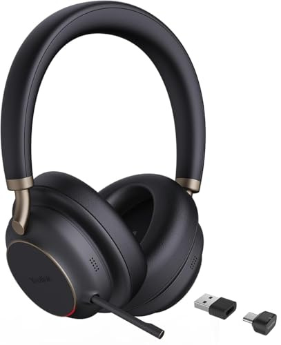 Yealink BH76 Headset Noise Cancelling Teams Wireless ANC Kopfhörer Kabellos | Yealink BH76 Plus Bluetooth Headset für Work mit Einziehbarem Verstecktem Mikrofon Over Ear Computer Headphones für Office
