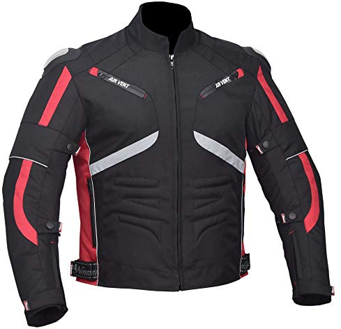 NORMAN Cordura - Chaqueta impermeable para motociclista para hombre, rosso, XXL
