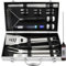 Ensemble d'outils de barbecue en acier inoxydable de haute qualité, 20 pièces, accessoires multimodes pour barbecue, kit professionnel de grillage avec thermomètre, barbecue coffret cadeau pour hommes