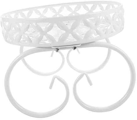 VINTORKY Blumenstand Unterstützung Für Blumentopf Ständer Blumendekor Blumenbank Für Draußen Pflanzenständer Aus Metall Pflanzenhocker Metall Eisen Kleiner Pflanzenständer Weiß Topfpflanze