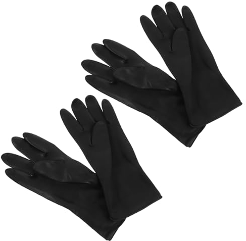 Ipetboom Lot de 2 paires de gants de coloration réutilisables - Gants en caoutchouc noirs pour coiffeurs et usage domestique - Protection lors de la coloration des cheveux - Idéal pour les hommes et
