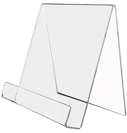 Perfeclan Kochbuchhalter aus Acryl, transparenter Buchständer, Buchstütze, transparenter Buchständer für Menüposter, Bücher, Broschüren zum Lesen, A5