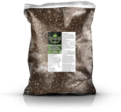 Cannabis Substrat Profi Grow Topf- und Plantagen Erde für extra Starkes Wachstum Blüte Ertrag, schnell und einfach zur Ernte, Hanf Indoor & Outdoor anbauen (Grow - Substrat 10 Liter)