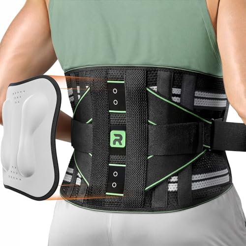 Rakiie Ceinture Lombaire pour Soulager les Douleurs Lombaires, Soutien Lombaire 8X Puissant avec Coussinet 3D, Ceinture de Soutien Dorsal pour Hommes et Femmes (M)